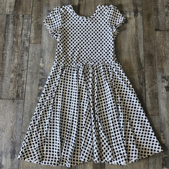 Dot Dot Smile Twirl Dress | Black & White Polka Dot | Size 7 - Picture 1 of 10